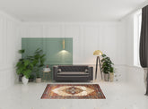 5' x 7' Red Medallion Power Loom Area Rug